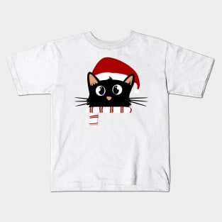 Funny christmas cat Kids T-Shirt